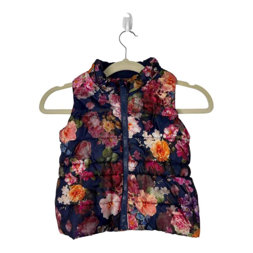 H&M Floral Vest with detachable hood